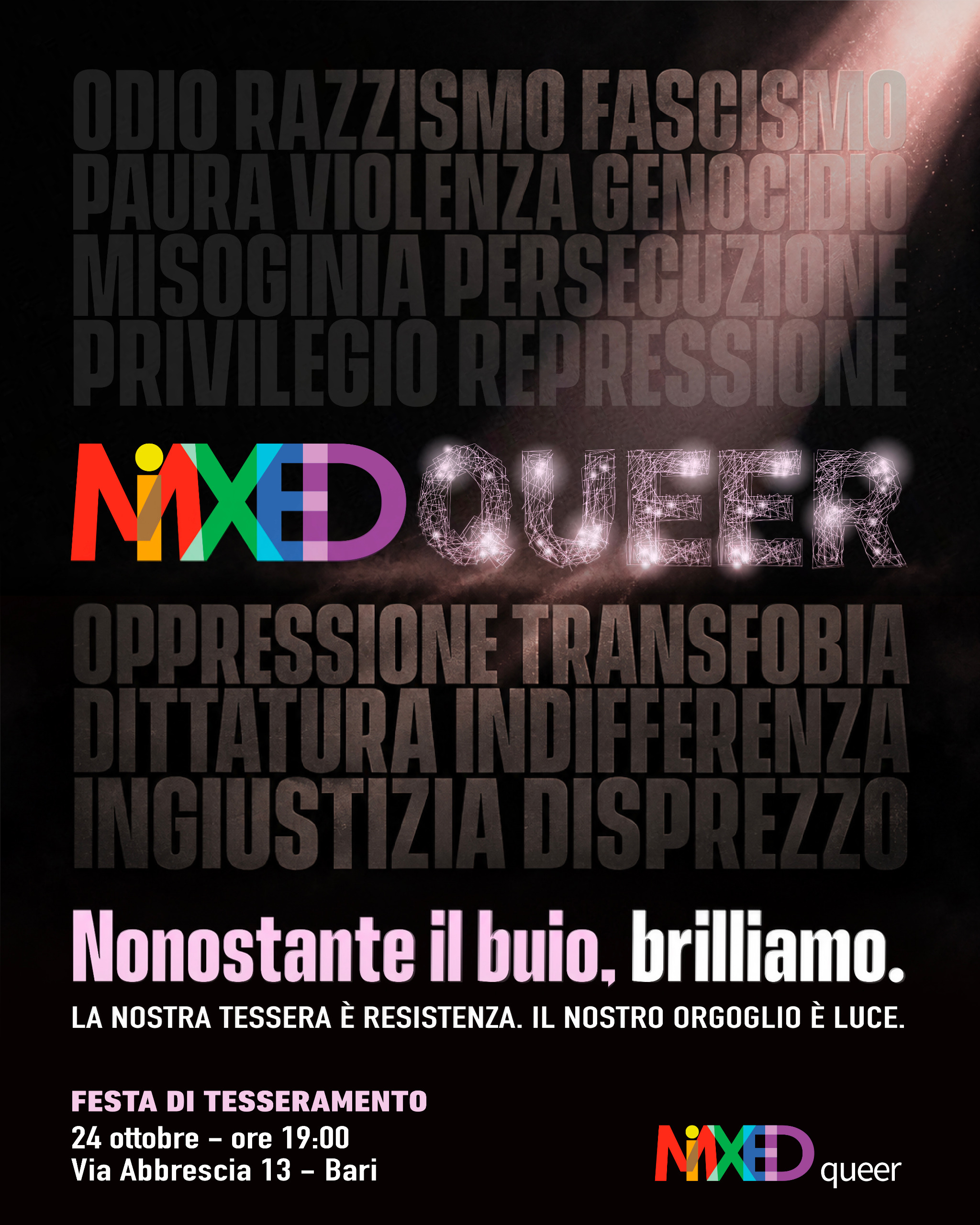 Locandina di Festa di Tesseramento MiXED QUEER