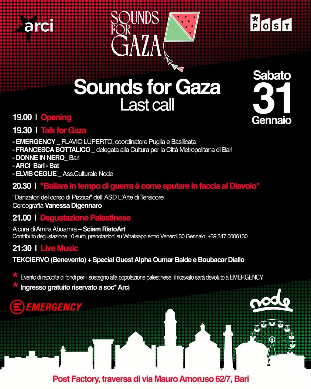 Locandina di Sounds for Gaza Last call
