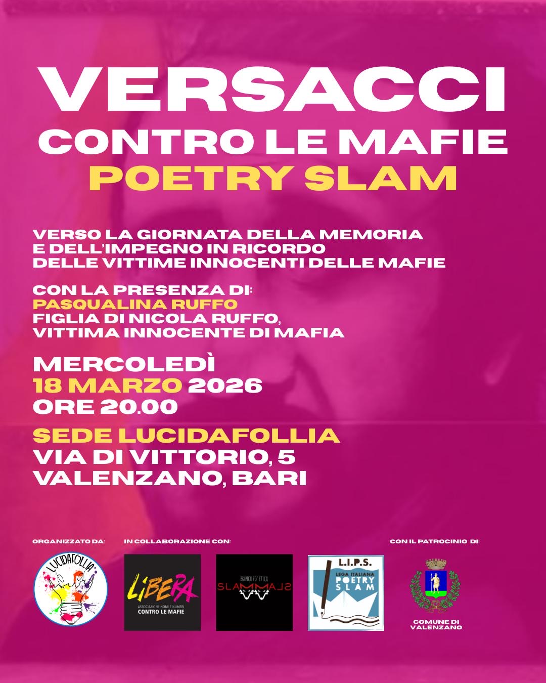 Locandina di Versacci contro le mafie - Poetry Slam