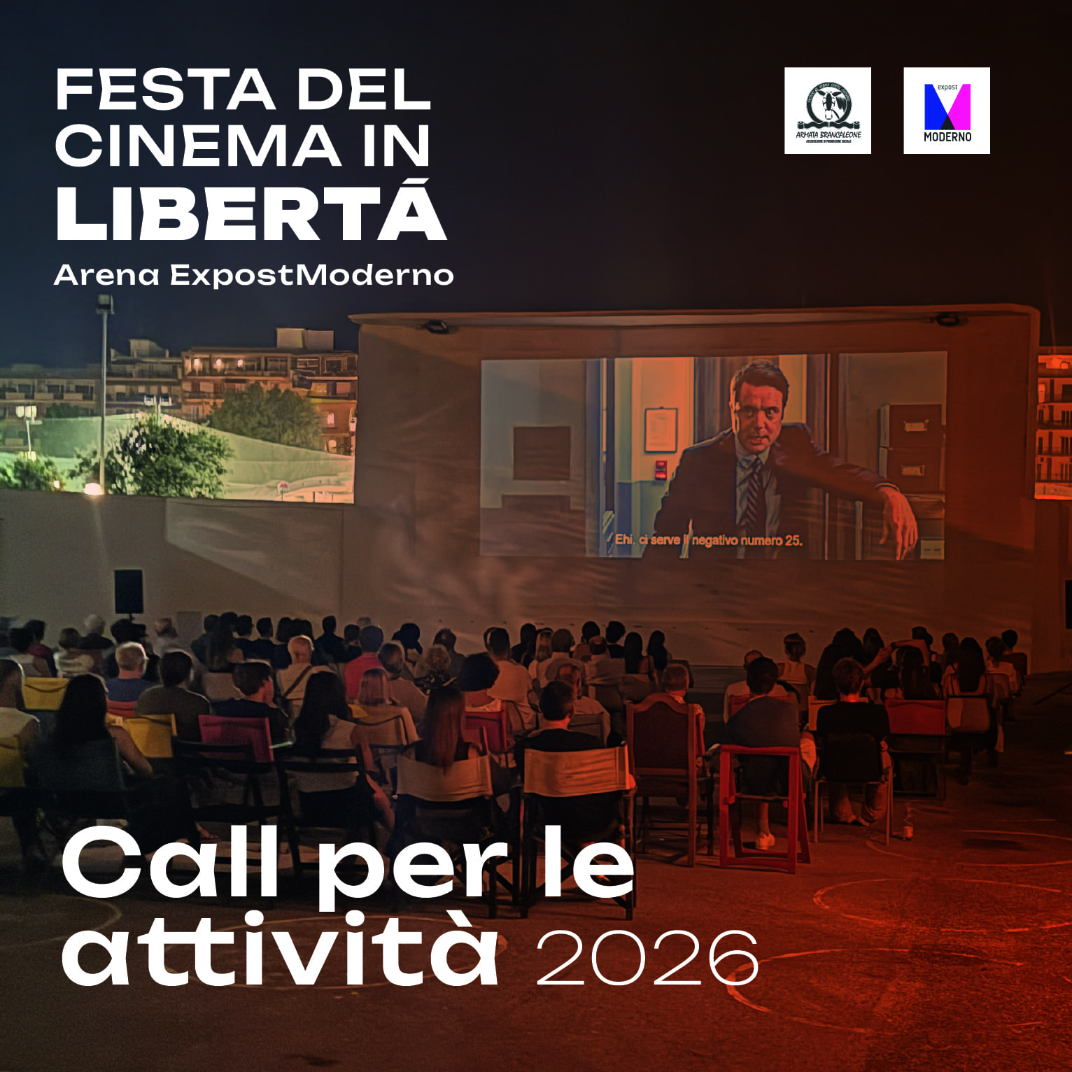 Locandina di Call per Attività per Associazioni e Gruppi Informali per la Festa del Cinema in Libertà 2026