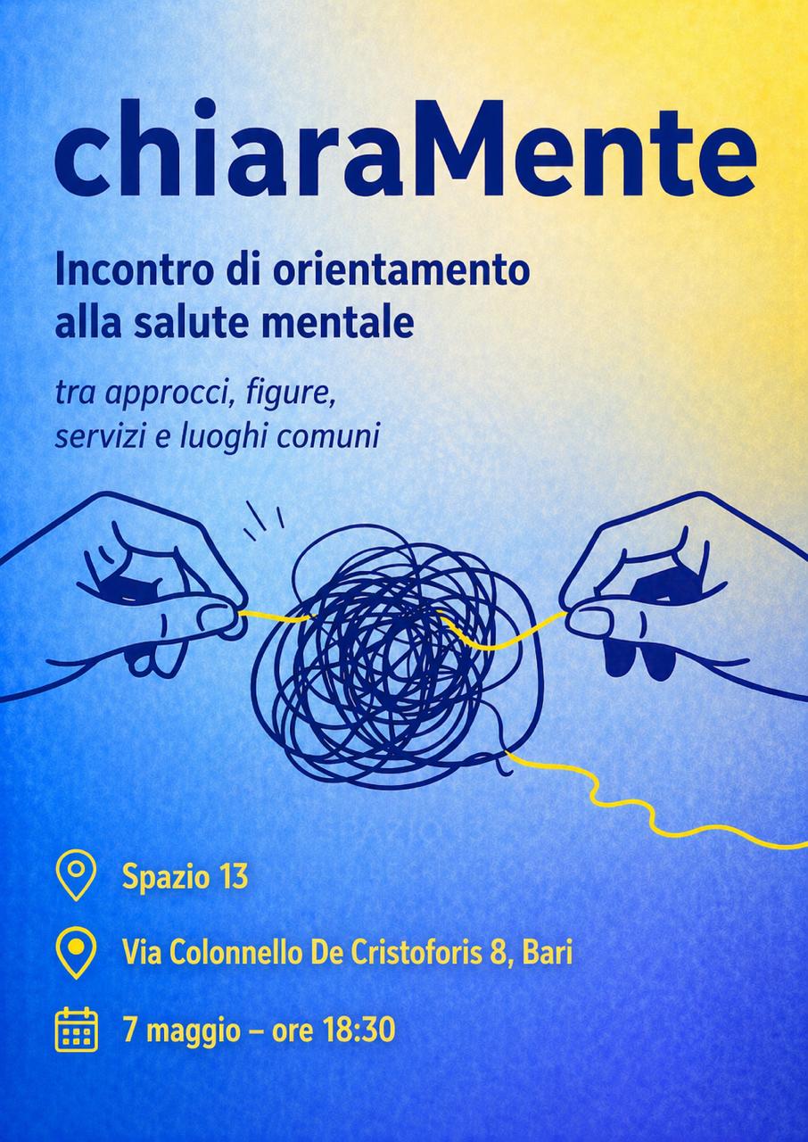 Locandina di ChiaraMente - Incontro di orientamento alla salute mentale