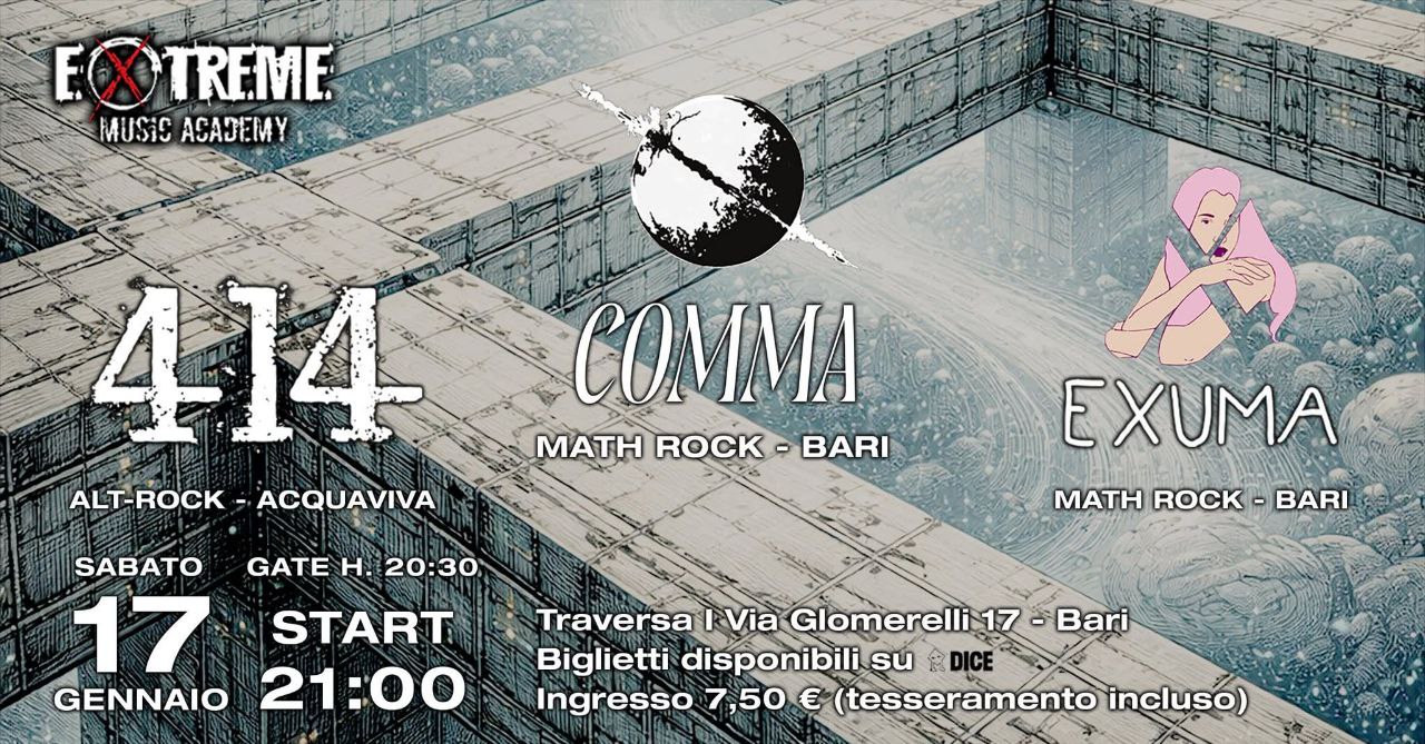 Locandina di 414, Comma, Exuma live