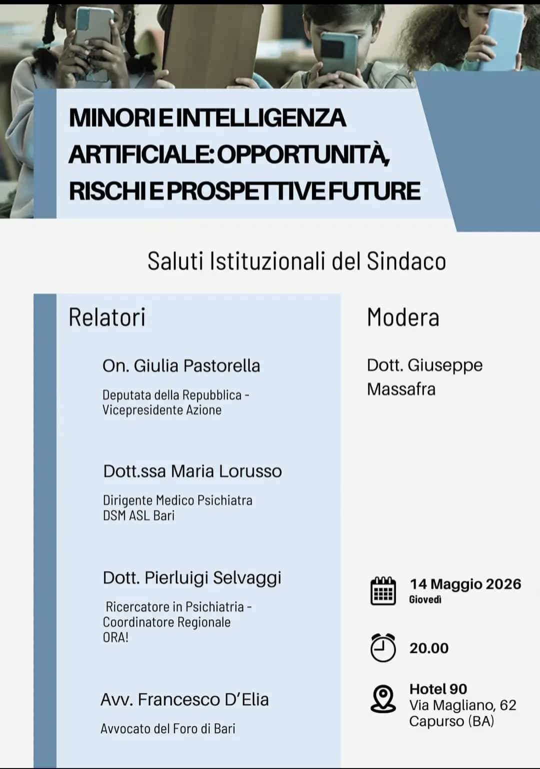Locandina di Minori e Intelligenza Artificiale: opportunità, rischi e prospettive future