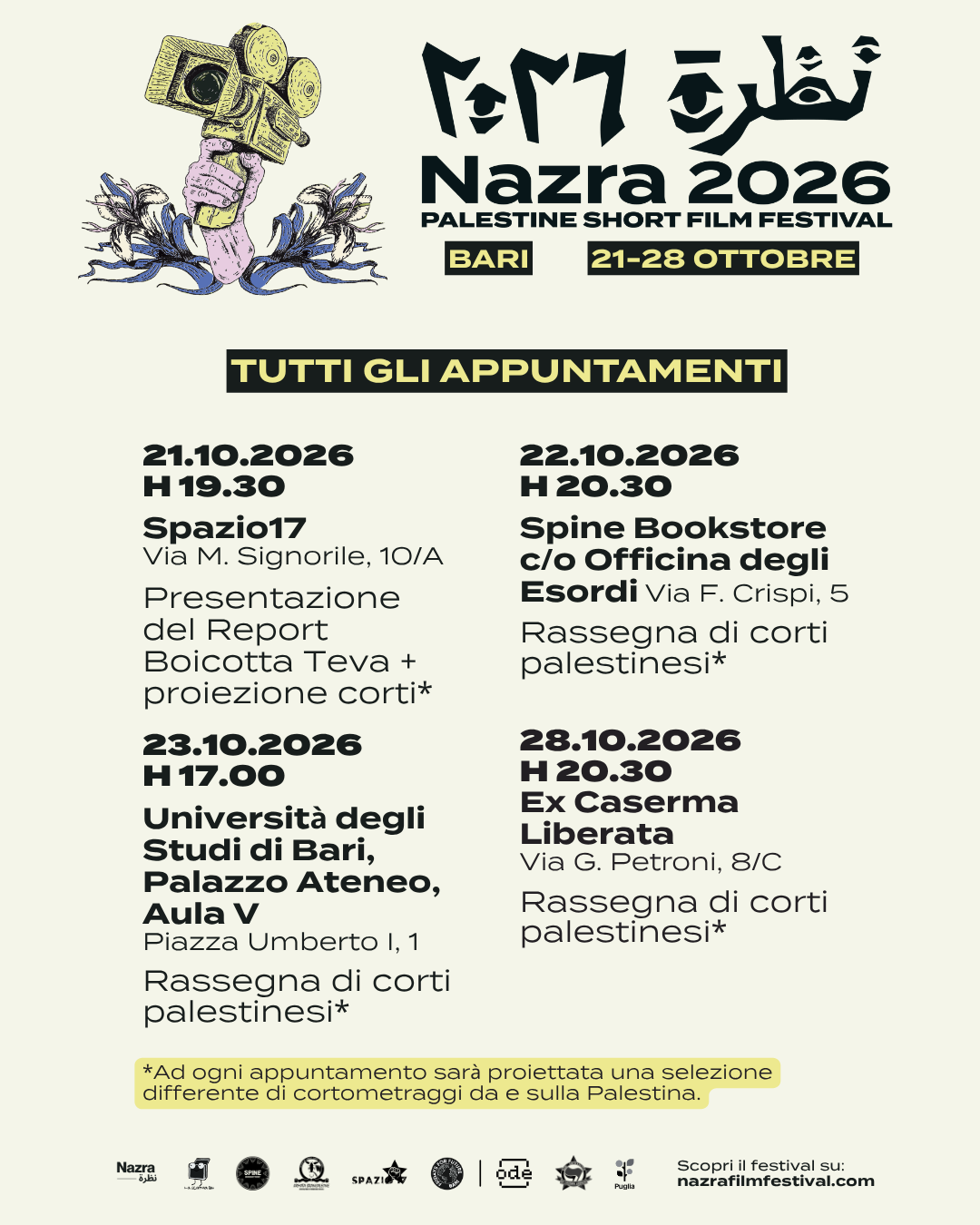 Locandina di Nazra Palestine Short Film Festival