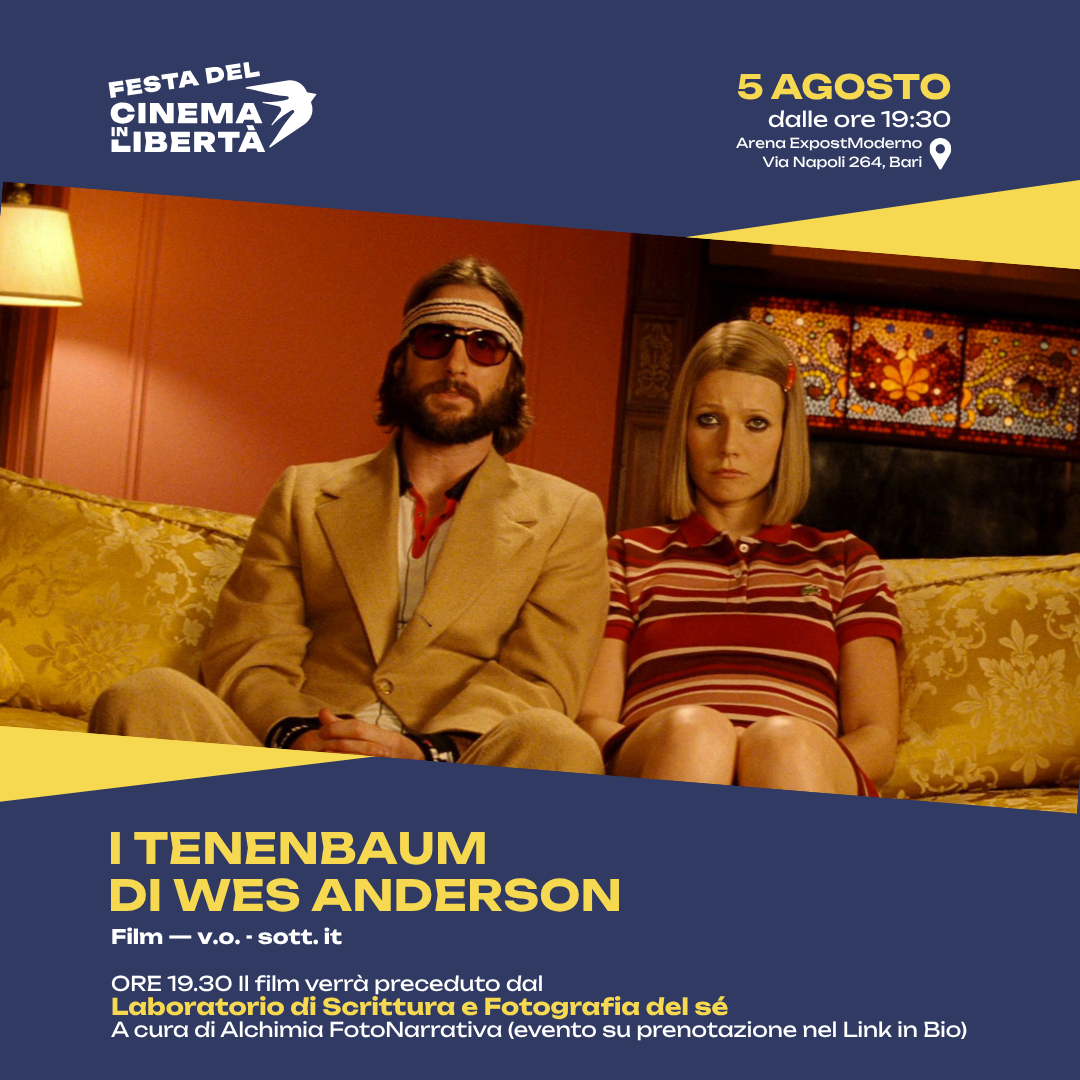 Locandina di 𝑰 𝑻𝒆𝒏𝒆𝒏𝒃𝒂𝒖𝒎 𝒅𝒊 𝑾𝒆𝒔 𝑨𝒏𝒅𝒆𝒓𝒔𝒐𝒏 e 𝑳𝒂𝒃𝒐𝒓𝒂𝒕𝒐𝒓𝒊𝒐 𝒅𝒊 𝑺𝒄𝒓𝒊𝒕𝒕𝒖𝒓𝒂 𝒆 𝑭𝒐𝒕𝒐𝒈𝒓𝒂𝒇𝒊𝒂 𝒅𝒆𝒍 𝒔𝒆́ - Festa del Cinema in Libertà
